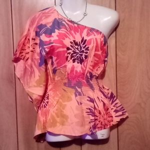 Misope one shoulder silky soft blouse
